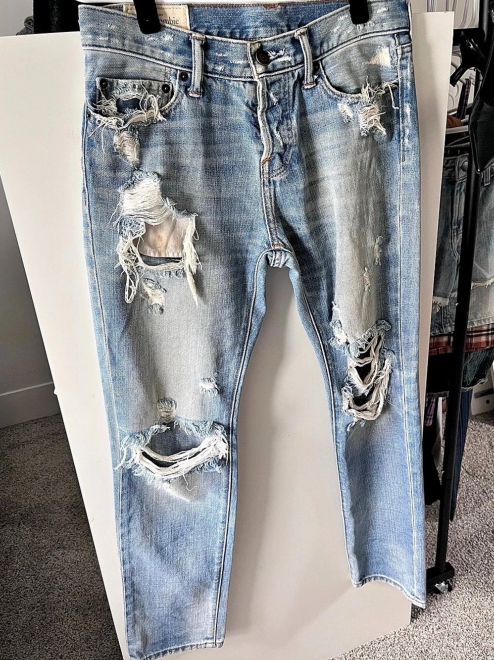 Abercrombie & Fitch Distressed Blue Jeans